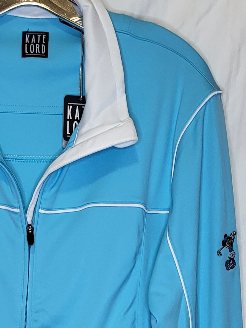 Kate Lord Disney Golf Minnie Mouse Full Zip Jacket XL NWT Blue White
